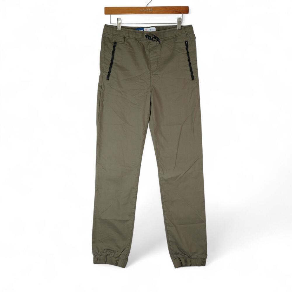 Old Navy Tech Jogger Youth XXL (18) Brown Built in‎ Flex Zip Pockets Drawstrings